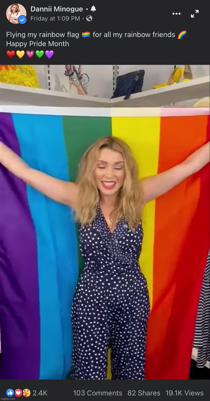 Happy Pride Month all!! | image tagged in dannii pride month,dannii minogue,pride month,gay pride,pride,lgbtq | made w/ Imgflip meme maker