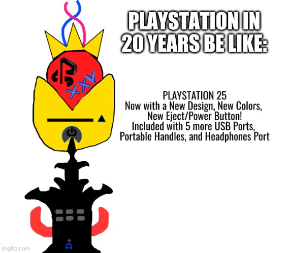 PS25 Coming 2041 | PLAYSTATION IN 20 YEARS BE LIKE: | image tagged in meme,playstation,playstationmemes | made w/ Imgflip meme maker