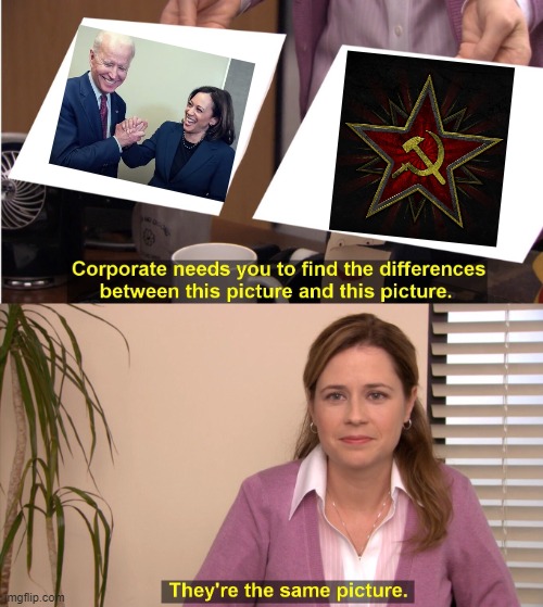 Comrades-in-arms | image tagged in memes,they're the same picture,biden,harris,socialism | made w/ Imgflip meme maker