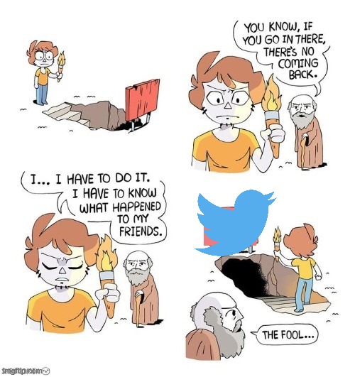 twitter in nutshell | image tagged in shen's descent blank,twitter,memes,funny memes,oh wow are you actually reading these tags,change my mind | made w/ Imgflip meme maker