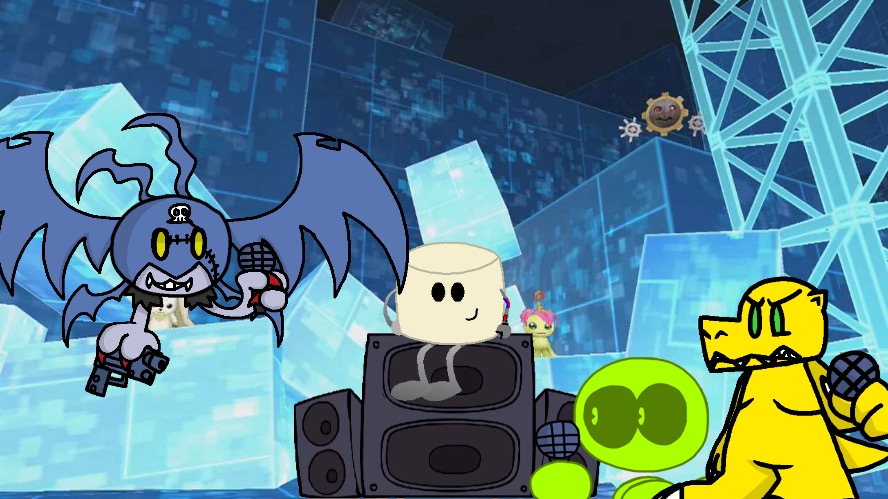 Basically Agumon trying to take his gun back since PicoDevimon stole it, with the help of Mucky. | made w/ Imgflip meme maker