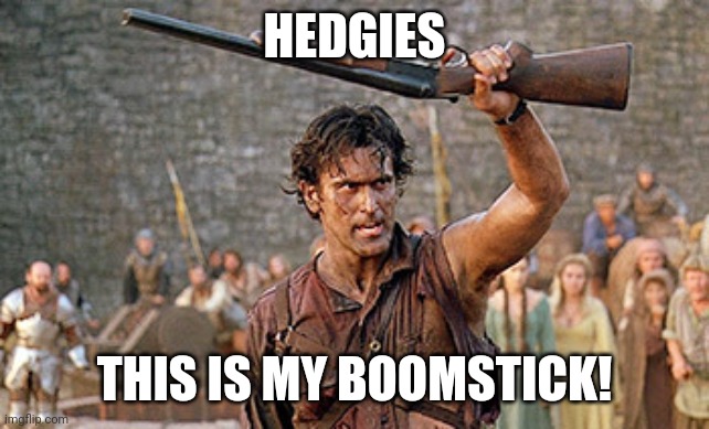 Amc | HEDGIES; THIS IS MY BOOMSTICK! | image tagged in amc,ape,stocks | made w/ Imgflip meme maker