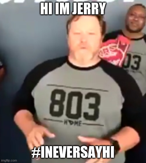 Hi IM Jerry | HI IM JERRY; #INEVERSAYHI | image tagged in funny | made w/ Imgflip meme maker