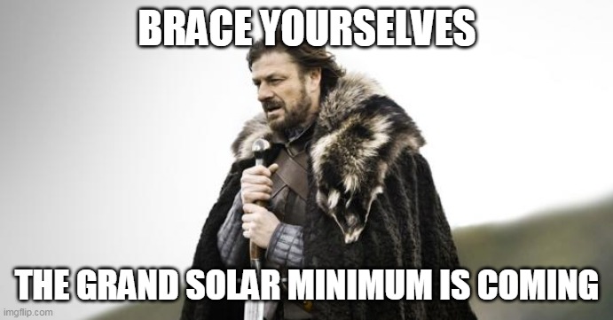 Maunder Minimum | BRACE YOURSELVES; THE GRAND SOLAR MINIMUM IS COMING | image tagged in winter is coming | made w/ Imgflip meme maker