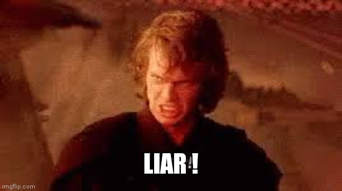 Anakin Liar | LIAR ! | image tagged in anakin liar | made w/ Imgflip meme maker