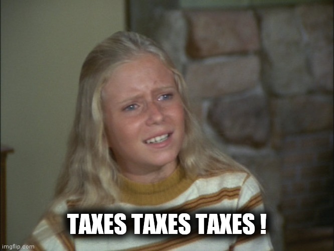 marcia marcia marcia | TAXES TAXES TAXES ! | image tagged in marcia marcia marcia | made w/ Imgflip meme maker
