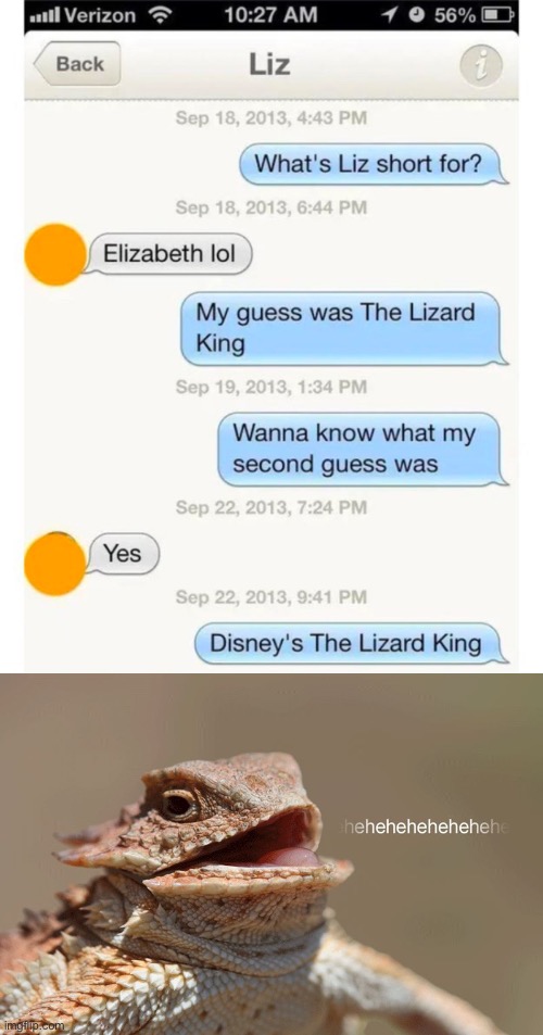 Disney’s the Lizard King | image tagged in laughing lizard | made w/ Imgflip meme maker
