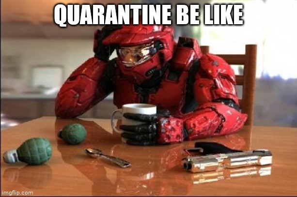 True | QUARANTINE BE LIKE | image tagged in halo,quarantine,stay at home | made w/ Imgflip meme maker