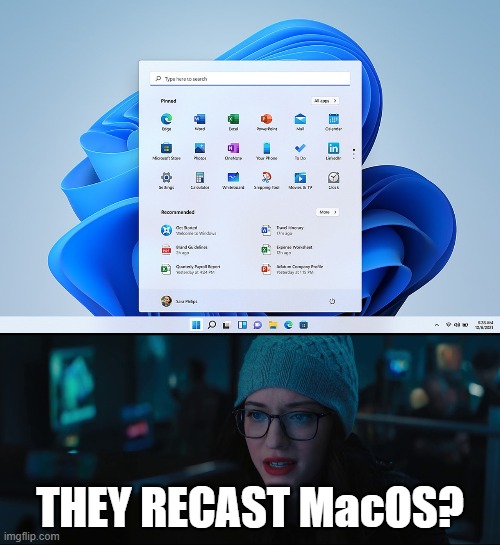 Windows 11 MacOS? | THEY RECAST MacOS? | image tagged in recast pietro,mac,windows | made w/ Imgflip meme maker