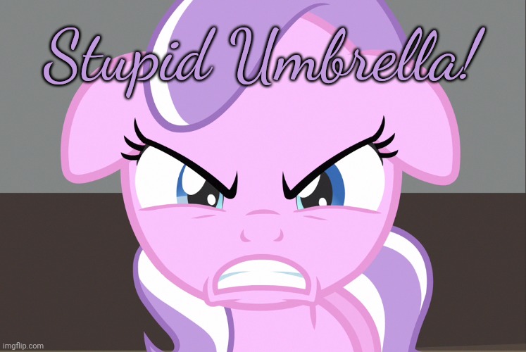 Diamond Tiara Growled (MLP) | Stupid Umbrella! | image tagged in diamond tiara growled mlp | made w/ Imgflip meme maker