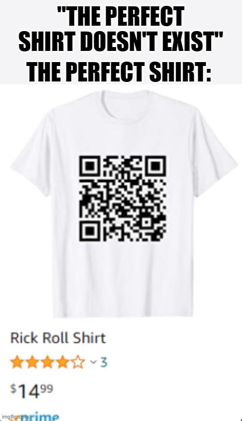 THE PERFECT SHIRT:; "THE PERFECT SHIRT DOESN'T EXIST" | made w/ Imgflip meme maker