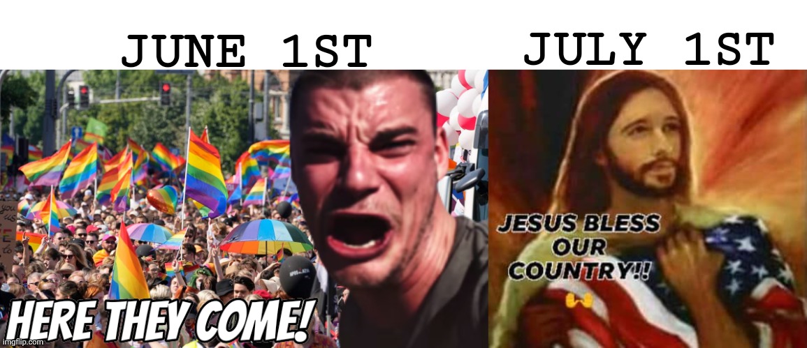 June vs July | JULY 1ST; JUNE 1ST | image tagged in here it come meme | made w/ Imgflip meme maker