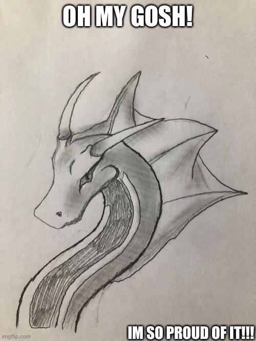 Dragon Art | OH MY GOSH! IM SO PROUD OF IT!!! | image tagged in dragons,drawing | made w/ Imgflip meme maker