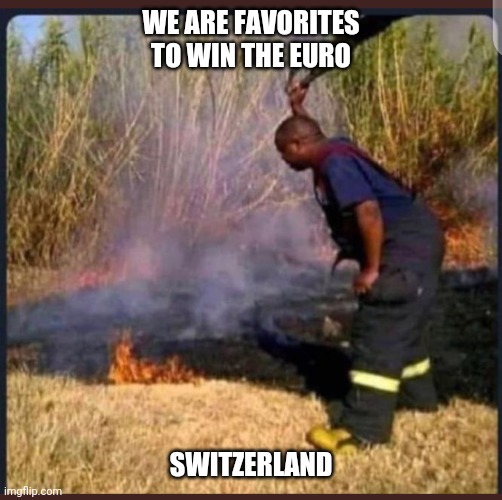 Knock out | WE ARE FAVORITES TO WIN THE EURO; SWITZERLAND | image tagged in switzerland | made w/ Imgflip meme maker