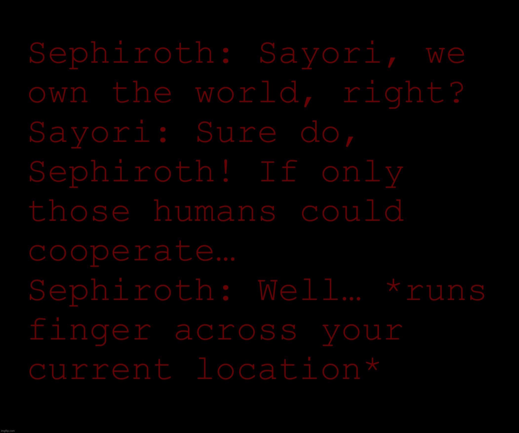 Sayori and Sephiroth | image tagged in sayori and sephiroth | made w/ Imgflip meme maker