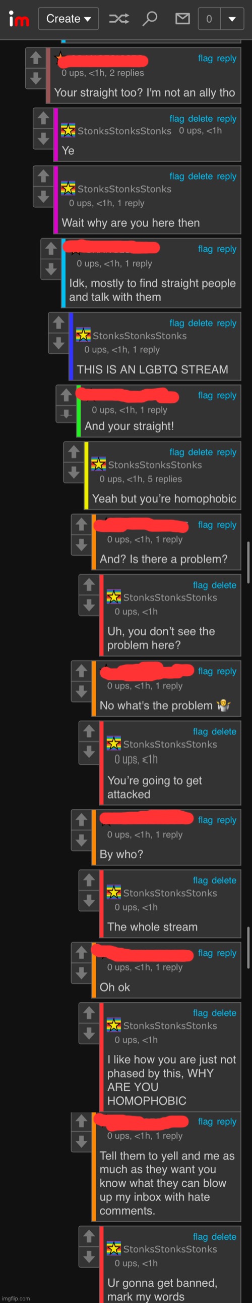 Homophobic person spotted | image tagged in homophobic,comments | made w/ Imgflip meme maker