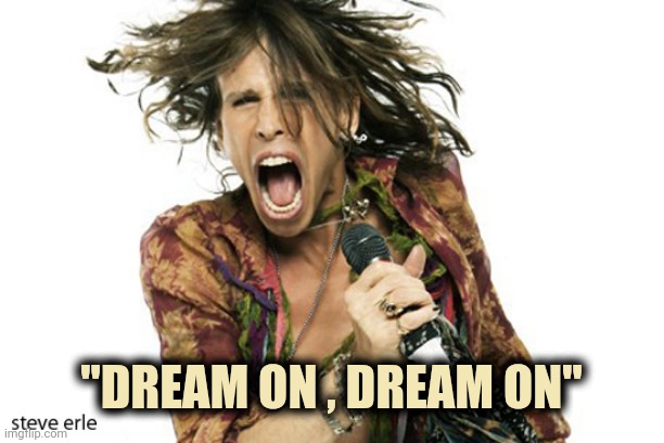 Steve Tyler Aerosmith | "DREAM ON , DREAM ON" | image tagged in steve tyler aerosmith | made w/ Imgflip meme maker