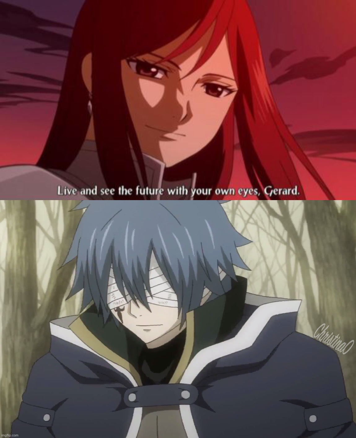 Blind Jellal - Fairy Tail Meme | image tagged in memes,anime meme,fairy tail,fairy tail meme,jellal fairy tail,depression sadness hurt pain anxiety | made w/ Imgflip meme maker