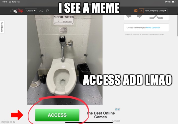 Access add on imgflip | I SEE A MEME; ACCESS ADD LMAO | image tagged in omg,never gonna give you up | made w/ Imgflip meme maker