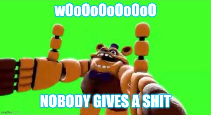 WoOoOo NoBoDy GiVeS A Shiii- | wOoOoOoOoOoO NOBODY GIVES A SHIT | image tagged in wooooo nobody gives a shiii- | made w/ Imgflip meme maker