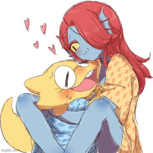 Not much here, Just a cute Alphyne ship ^w^ | image tagged in lgbt,shipping,lesbian,bisexual,cute | made w/ Imgflip meme maker