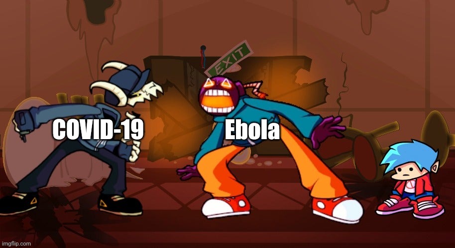 Battle of the Viruses. FNF Edition | Ebola; COVID-19 | image tagged in tabi vs whitty,coronavirus,covid-19,ebola,friday night funkin,memes | made w/ Imgflip meme maker