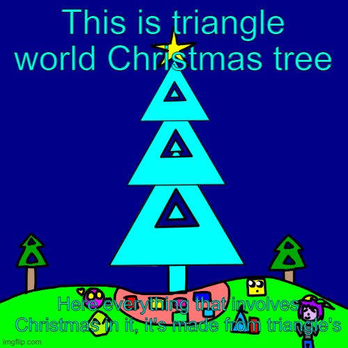 Bad chrismas | This is triangle world Christmas tree; Here everything that involves Christmas in it, it's made from triangle's | image tagged in a shape christmas | made w/ Imgflip meme maker