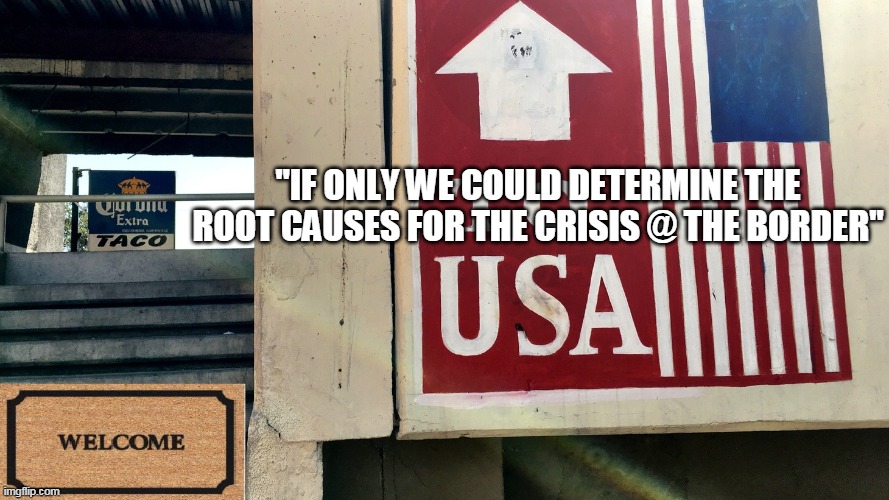 Those pesky, elusive, ROOT CAUSES | "IF ONLY WE COULD DETERMINE THE ROOT CAUSES FOR THE CRISIS @ THE BORDER" | image tagged in memes | made w/ Imgflip meme maker