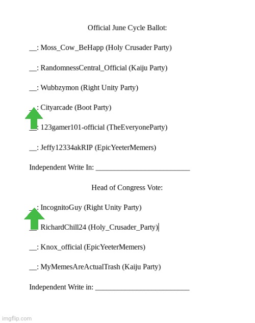 June Election Ballot | image tagged in june election ballot | made w/ Imgflip meme maker