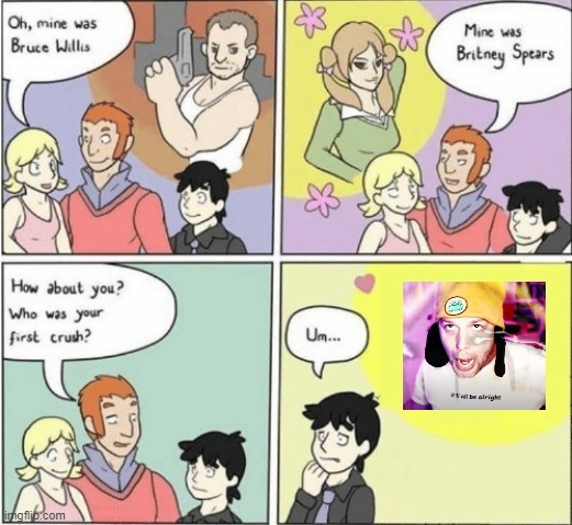 yub | image tagged in childhood crushes template,yub | made w/ Imgflip meme maker