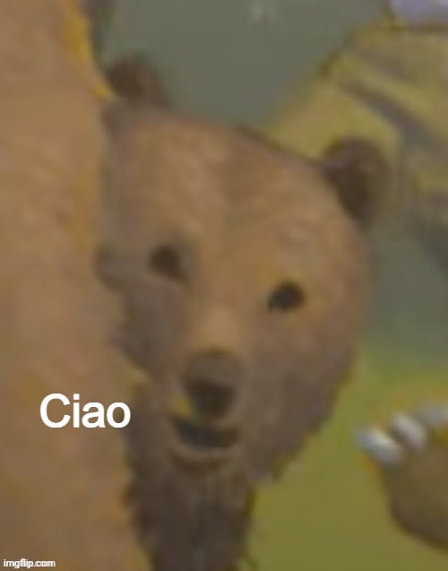 Ciao bear | image tagged in ciao bear | made w/ Imgflip meme maker