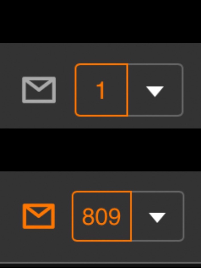 High Quality 1 notification vs. 809 notifications with message Blank Meme Template