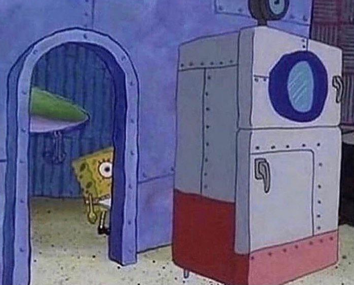 High Quality spongebob peeking around the corner Blank Meme Template