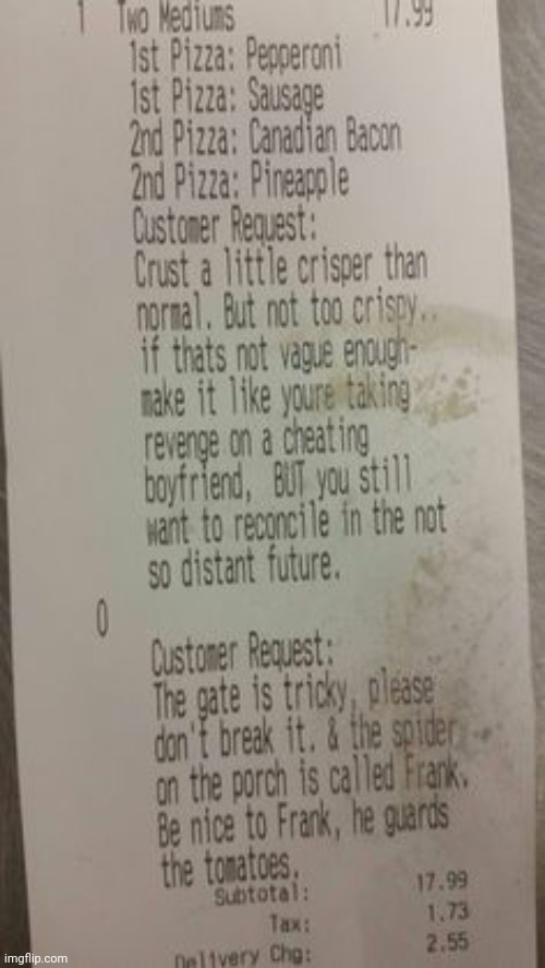 Wot... | image tagged in pizza,pizza order | made w/ Imgflip meme maker