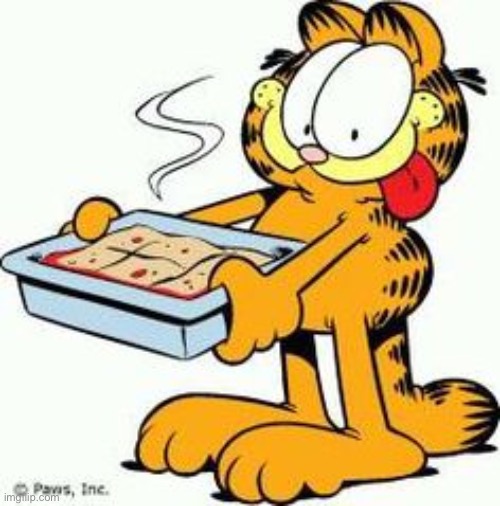 Garfield Lasagna | image tagged in garfield lasagna | made w/ Imgflip meme maker