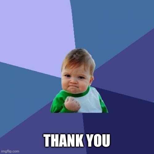 Success Kid Meme | THANK YOU | image tagged in memes,success kid | made w/ Imgflip meme maker