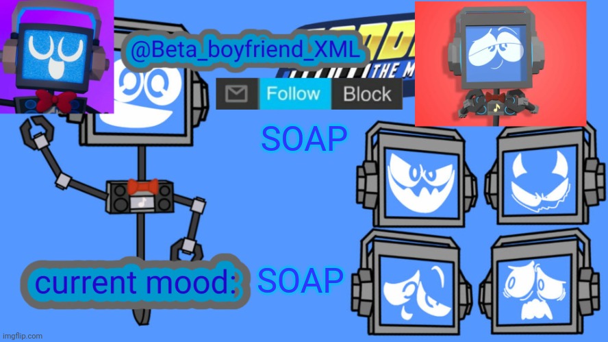 Beta boyfriend's MSMG fandroid announcement template | SOAP; SOAP | image tagged in beta boyfriend's msmg fandroid announcement template | made w/ Imgflip meme maker