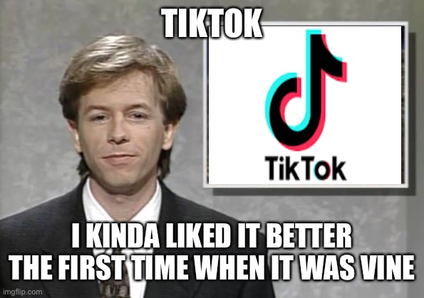 SNL Decided to Reboot The Hollywood Minute Segment | TIKTOK; I KINDA LIKED IT BETTER THE FIRST TIME WHEN IT WAS VINE | image tagged in david spade hollywood minute,tik tok sucks,vine,snl | made w/ Imgflip meme maker