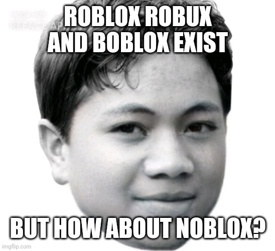 Akifhaziq | ROBLOX ROBUX AND BOBLOX EXIST; BUT HOW ABOUT NOBLOX? | image tagged in akifhaziq | made w/ Imgflip meme maker