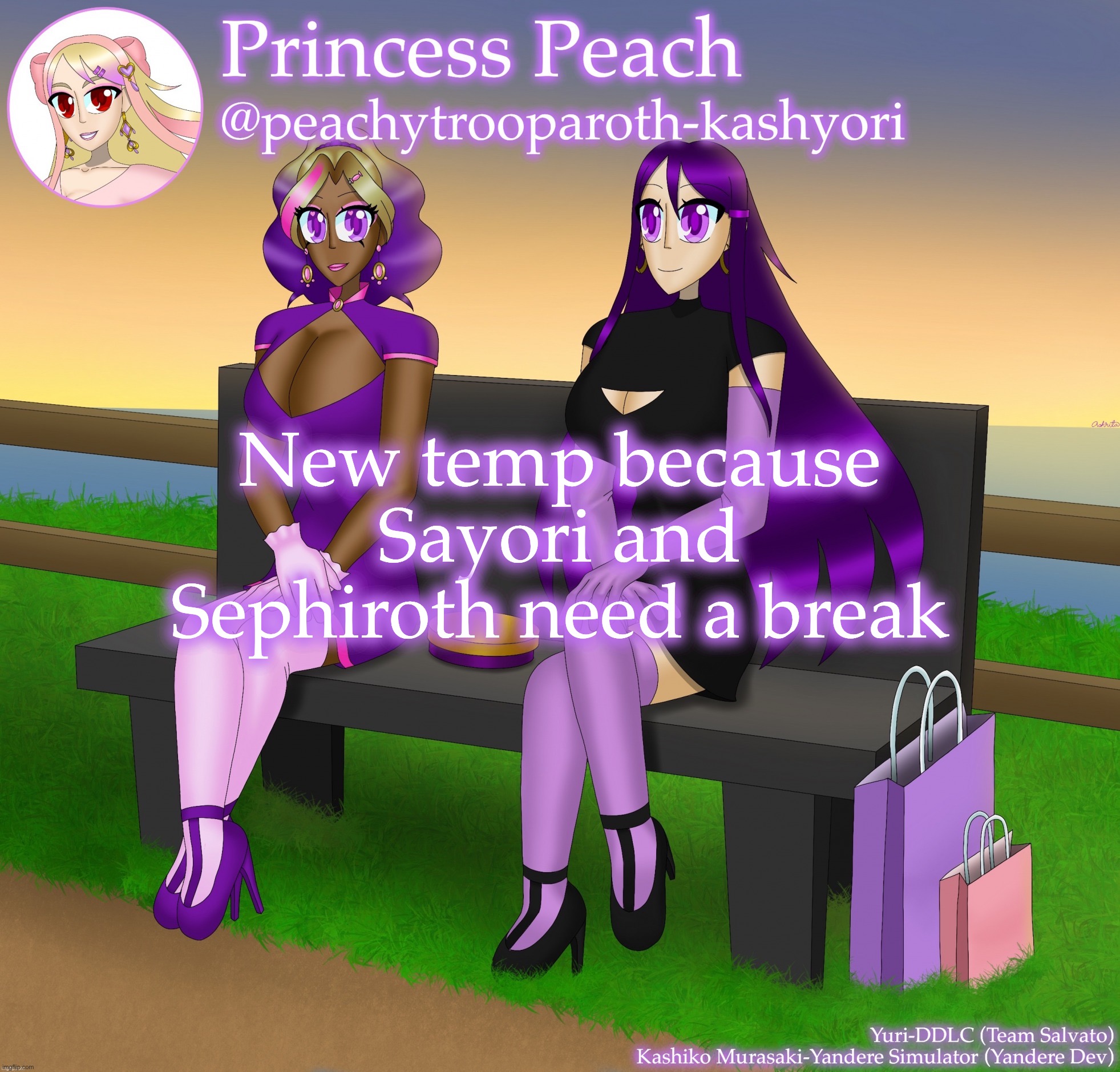 Yuri and Kashiko Murasaki | New temp because Sayori and Sephiroth need a break | image tagged in yuri and kashiko murasaki | made w/ Imgflip meme maker