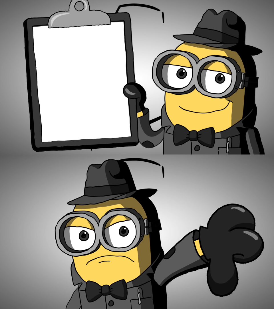 Minion Critic Blank Meme Template