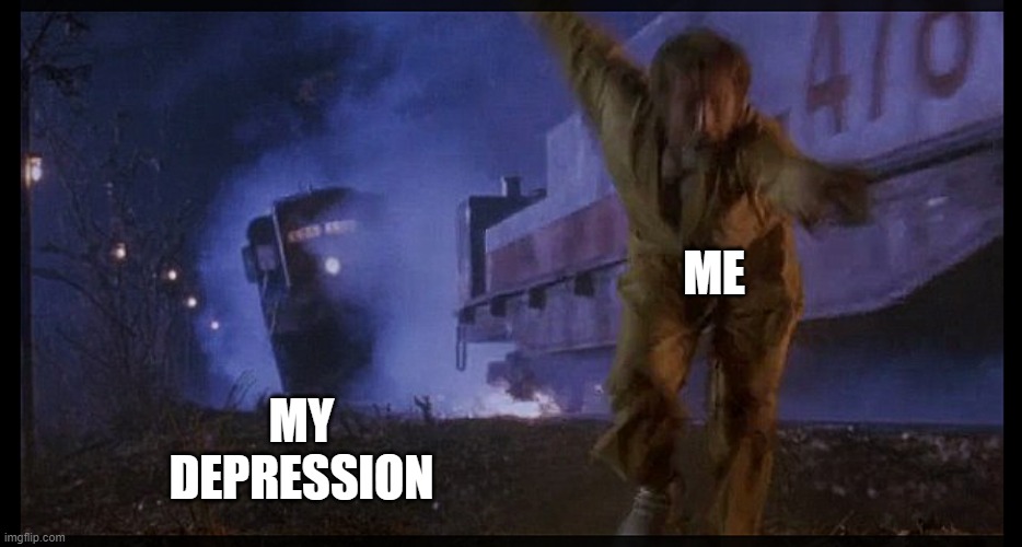 Depression | ME; MY
DEPRESSION | image tagged in the fugitive,depression,mental health | made w/ Imgflip meme maker