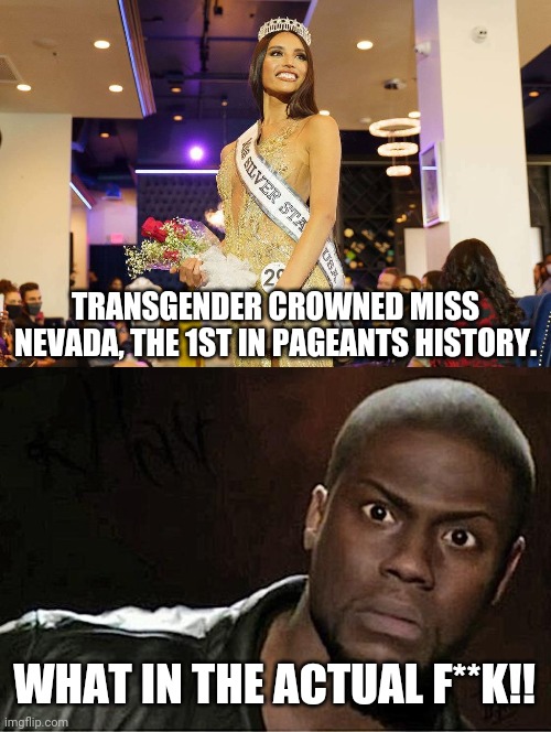 Clown world. | TRANSGENDER CROWNED MISS NEVADA, THE 1ST IN PAGEANTS HISTORY. WHAT IN THE ACTUAL F**K!! | image tagged in memes | made w/ Imgflip meme maker