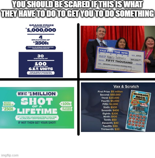 Government "Incentives" | YOU SHOULD BE SCARED IF THIS IS WHAT THEY HAVE TO DO TO GET YOU TO DO SOMETHING | image tagged in memes,blank starter pack | made w/ Imgflip meme maker