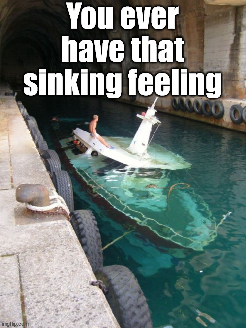 You ever have that sinking feeling | image tagged in eye roll | made w/ Imgflip meme maker