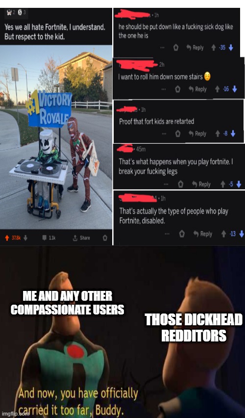 DAMN THOSE REDDITORS ARE SERIOUSLY A DICKHEAD | ME AND ANY OTHER COMPASSIONATE USERS; THOSE DICKHEAD REDDITORS | image tagged in memes,blank transparent square | made w/ Imgflip meme maker