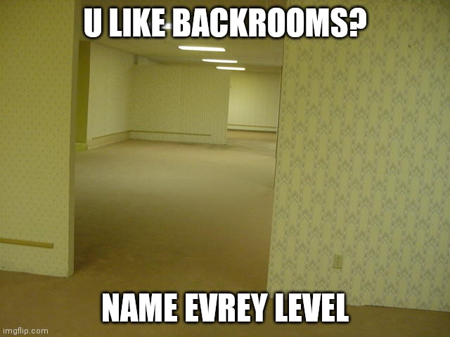 The Backrooms | U LIKE BACKROOMS? NAME EVREY LEVEL | image tagged in the backrooms | made w/ Imgflip meme maker