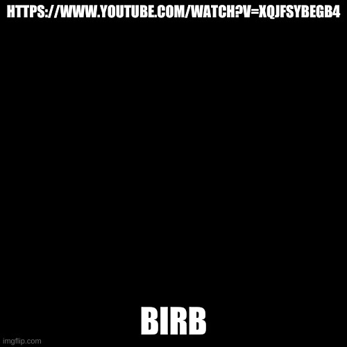 BIRB | HTTPS://WWW.YOUTUBE.COM/WATCH?V=XQJFSYBEGB4; BIRB | image tagged in memes,blank transparent square,birb | made w/ Imgflip meme maker
