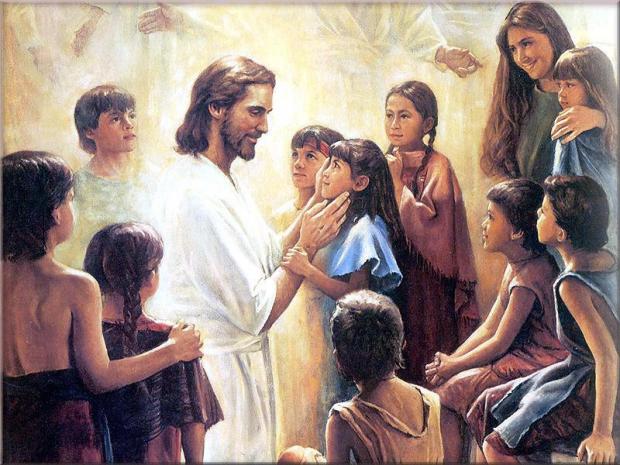 High Quality Jesus with children Blank Meme Template