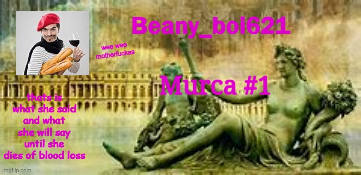 Ironic | Murca #1 | image tagged in french beany | made w/ Imgflip meme maker